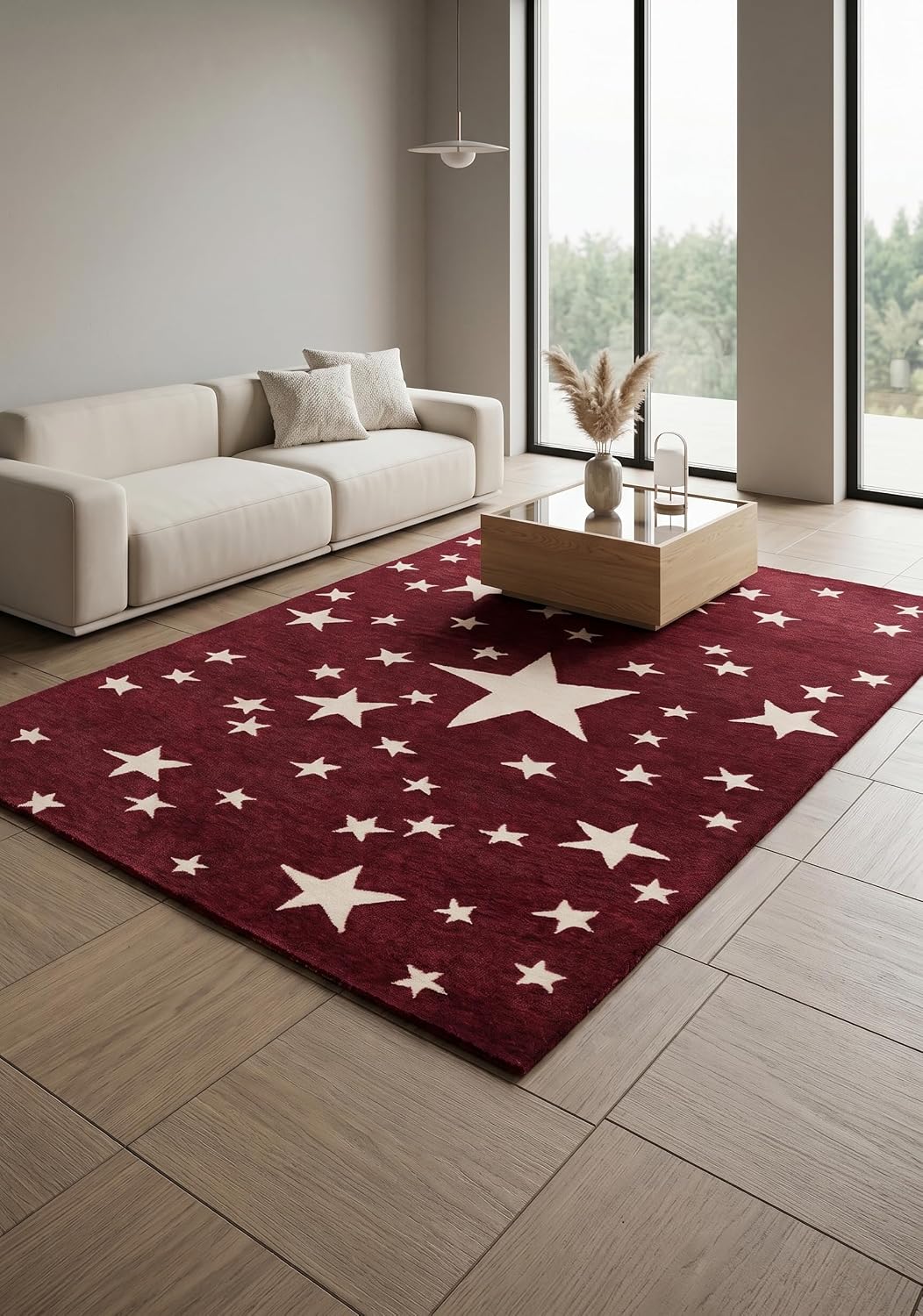 Hand-Tufted Star Wool Rug for Kids | Soft, Thick & Durable Starry Night Design