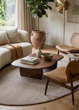 Modern Oval Shape Wool Rug - Irregular Shaped