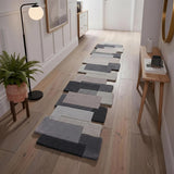 Modern Colorful Palette Irregular Shape Runner Wool Rug