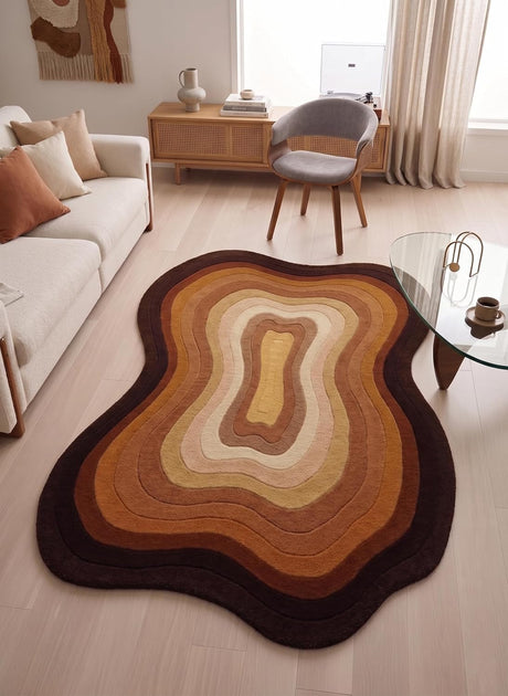 Modern Irregular Shaped Handmade  Premium Wool Area Rug