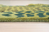 Handmade 100% Wool Area Rug with Realistic Crocodile-Inspired Animal Print Design