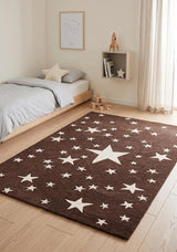 Hand-Tufted Star Wool Rug for Kids | Soft, Thick & Durable Starry Night Design