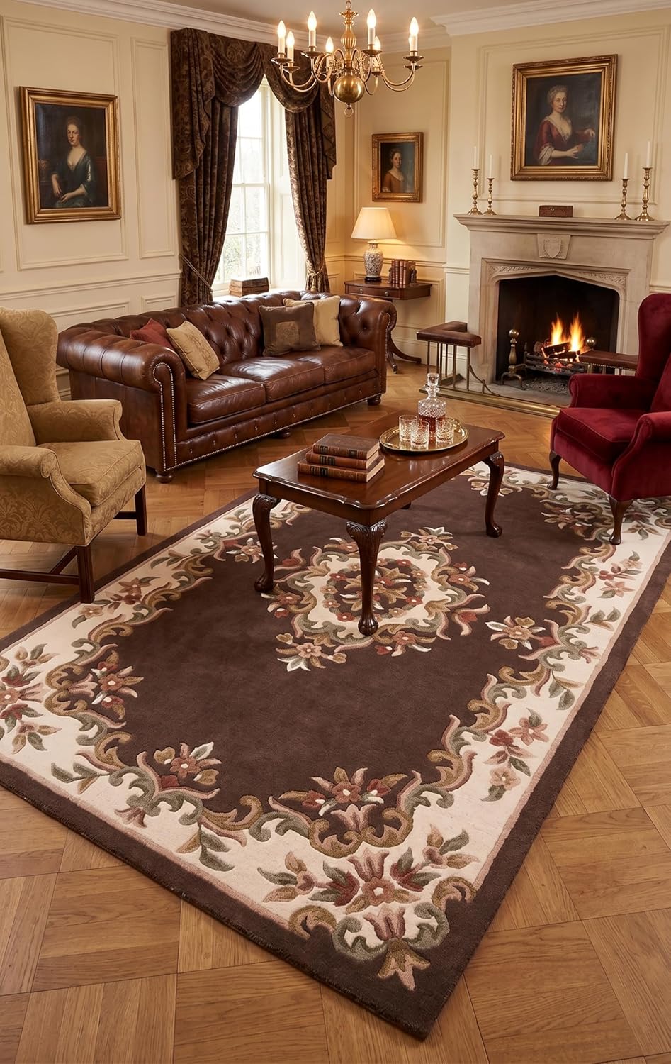 Handmade Traditional Wool Rug | Floral Medallion Border Design