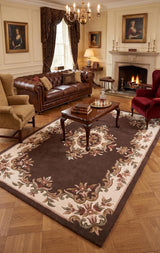 Handmade Traditional Wool Rug | Floral Medallion Border Design