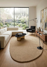 Modern Oval Shape Wool Rug - Irregular Shaped