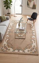 Handmade Traditional Wool Rug | Floral Medallion Border Design