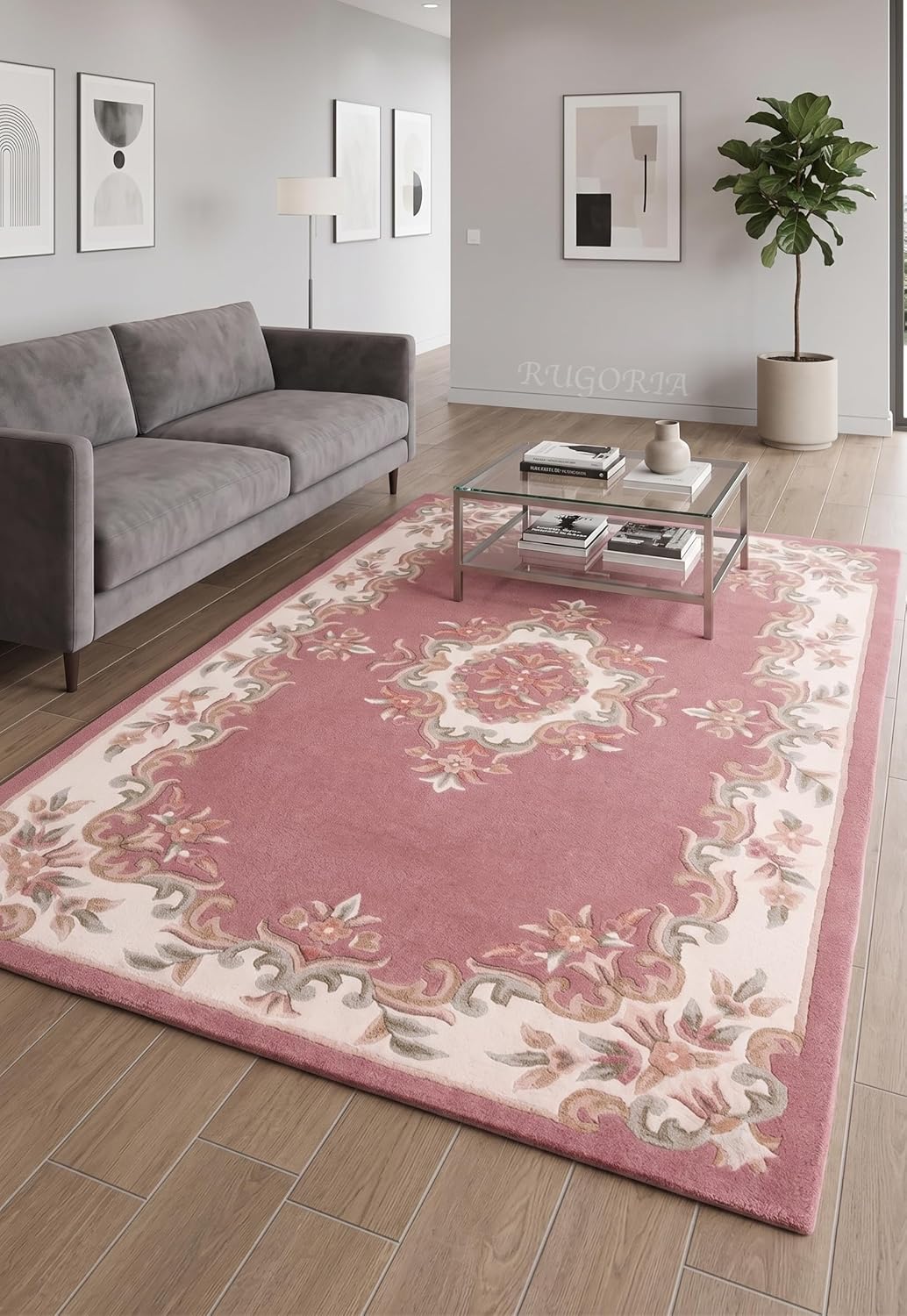 Handmade Traditional Wool Rug | Floral Medallion Border Design