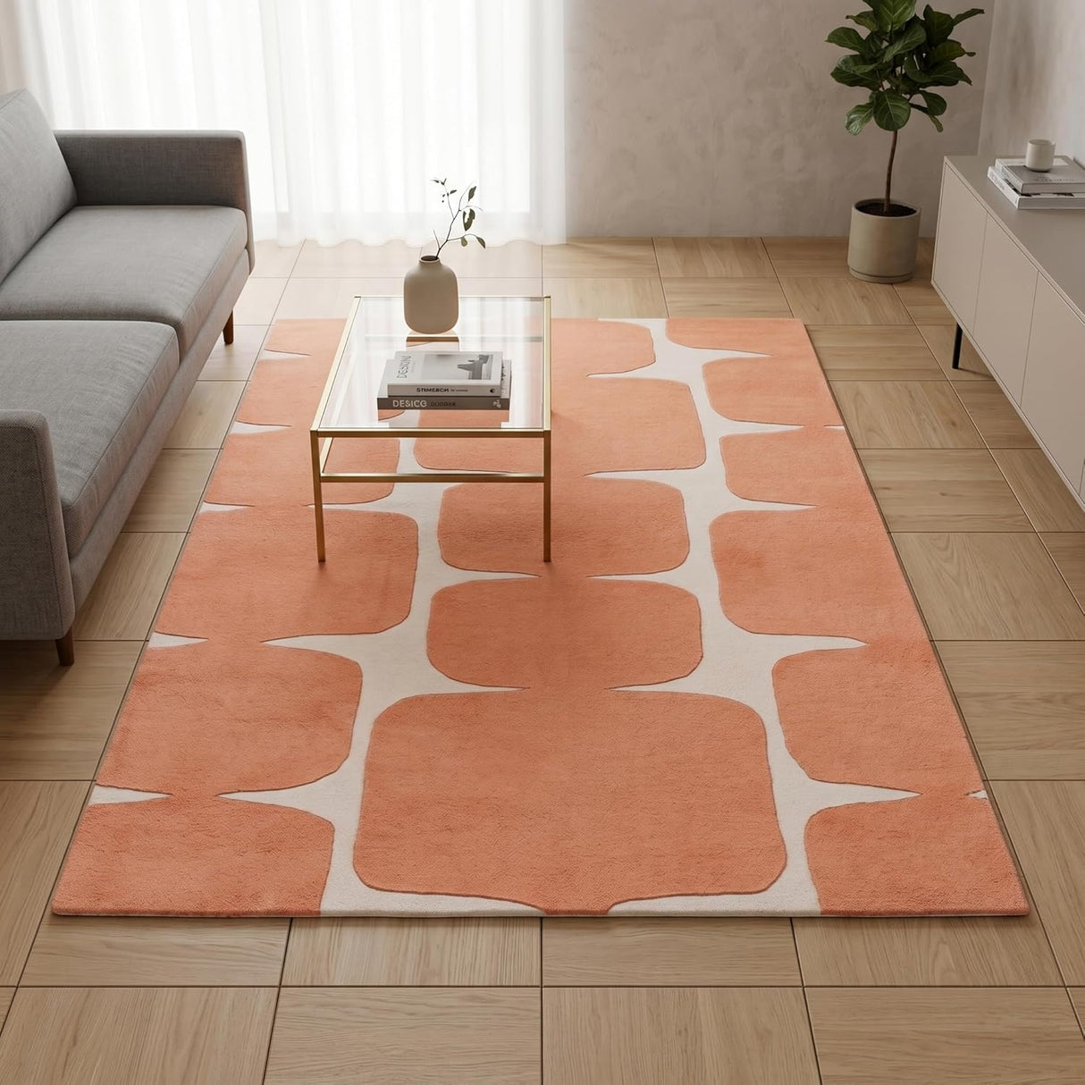 Modern Wool Rug – Hand-Tufted, Soft & Thick | Abstract Geometric Design