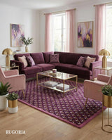 Hand Tufted Wool Area Rug Floral Dot Pattern