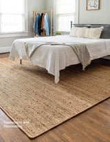 Natural Jute Area Rug – Handwoven with Non-Slip Backing