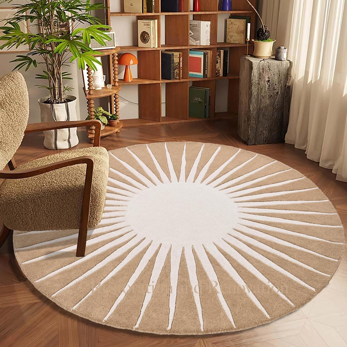 Modern Round Area Rug – Hand-Tufted with 100% New Zealand Wool