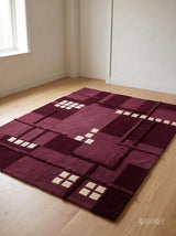 Hand-Tufted Wool Area Rug, Modern Patchwork Geometric Design