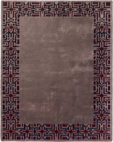 Hand-Tufted Wool Area Rug, Geometric Border,