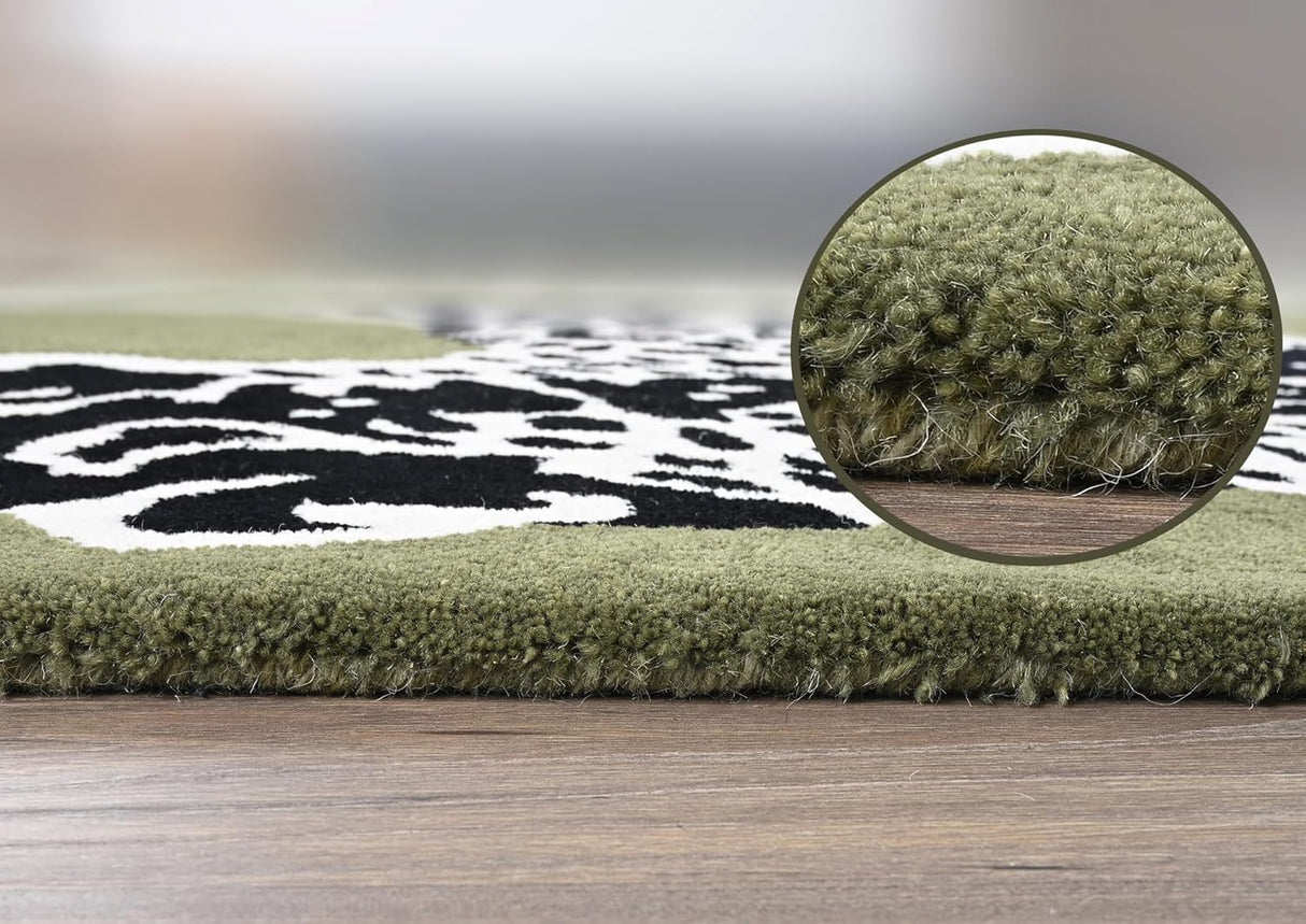 Climbing Jaguar Modern Handmade Wool Area Rug