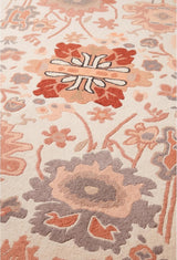 Handmade Oushak Wool Area Rug – Featuring Floral and Botanical Patterns in Soft Tones