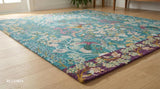 Hand-Tufted Wool Area Rug  Floral Botanical Garden Design