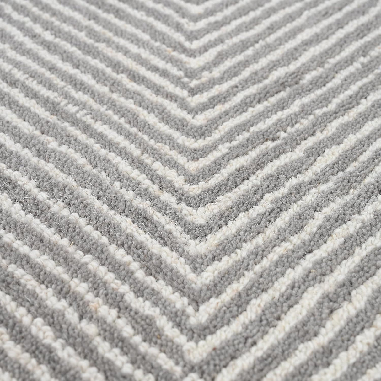 Modern Herringbone Chevron Collection Handmade Wool Rug