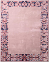 Hand-Tufted Wool Area Rug, Geometric Border,