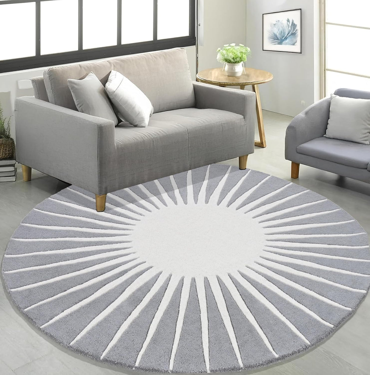 Modern Round Area Rug – Hand-Tufted with 100% New Zealand Wool