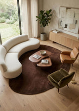 Modern Oval Shape Wool Rug - Irregular Shaped