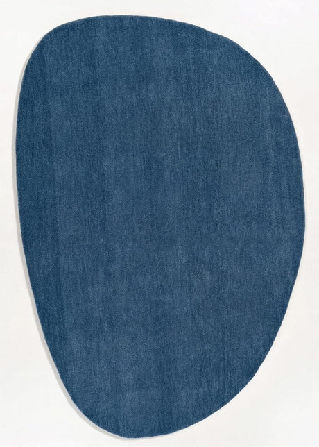 Modern Oval Shape Wool Rug - Irregular Shaped