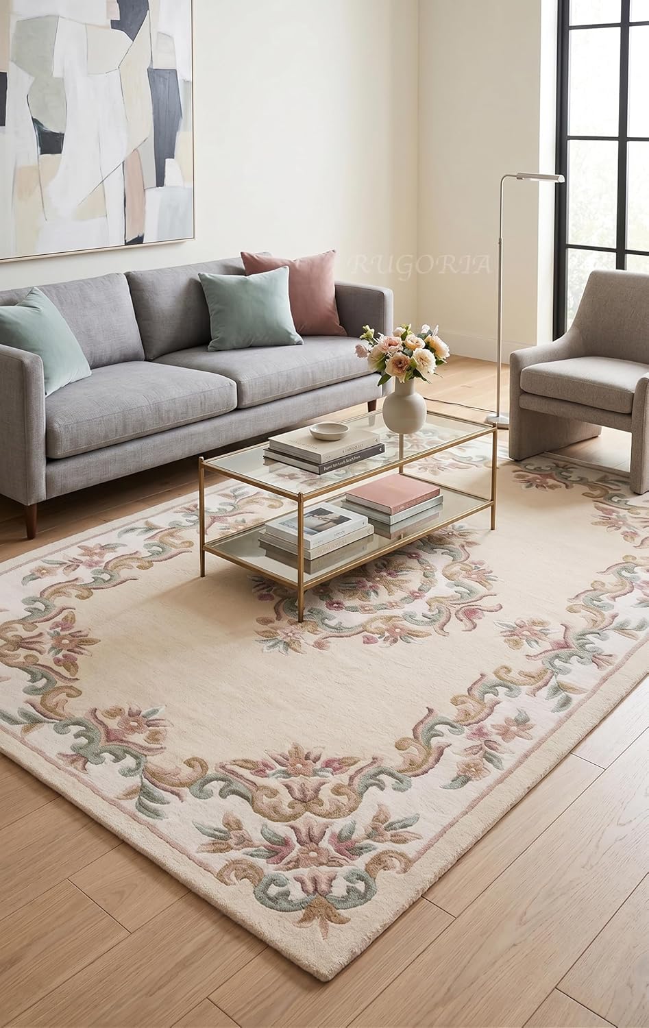 Handmade Traditional Wool Rug | Floral Medallion Border Design