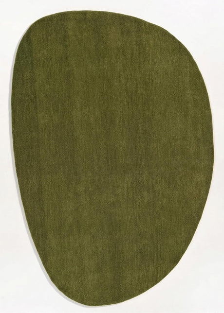 Modern Oval Shape Wool Rug - Irregular Shaped