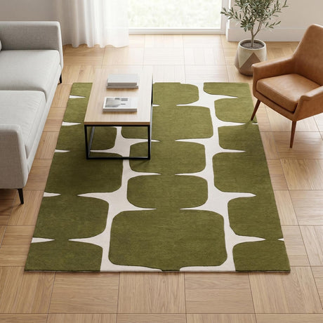 Modern Wool Rug – Hand-Tufted, Soft & Thick | Abstract Geometric Design