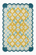 Hand-Tufted Wool Rug with Scalloped Edges