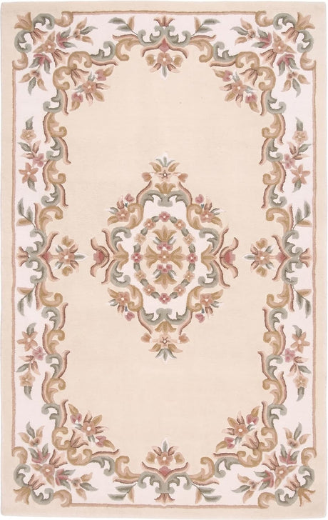Handmade Traditional Wool Rug | Floral Medallion Border Design