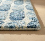 Hand-Tufted Area Rug with Blue Paisley Design