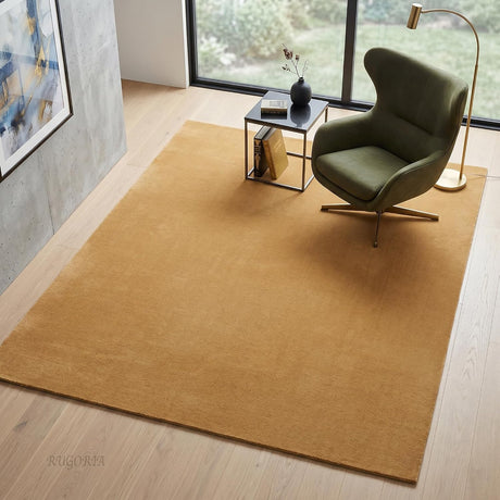 Solid Hand Tufted Wool Area Rug, Soft Plush Carpet