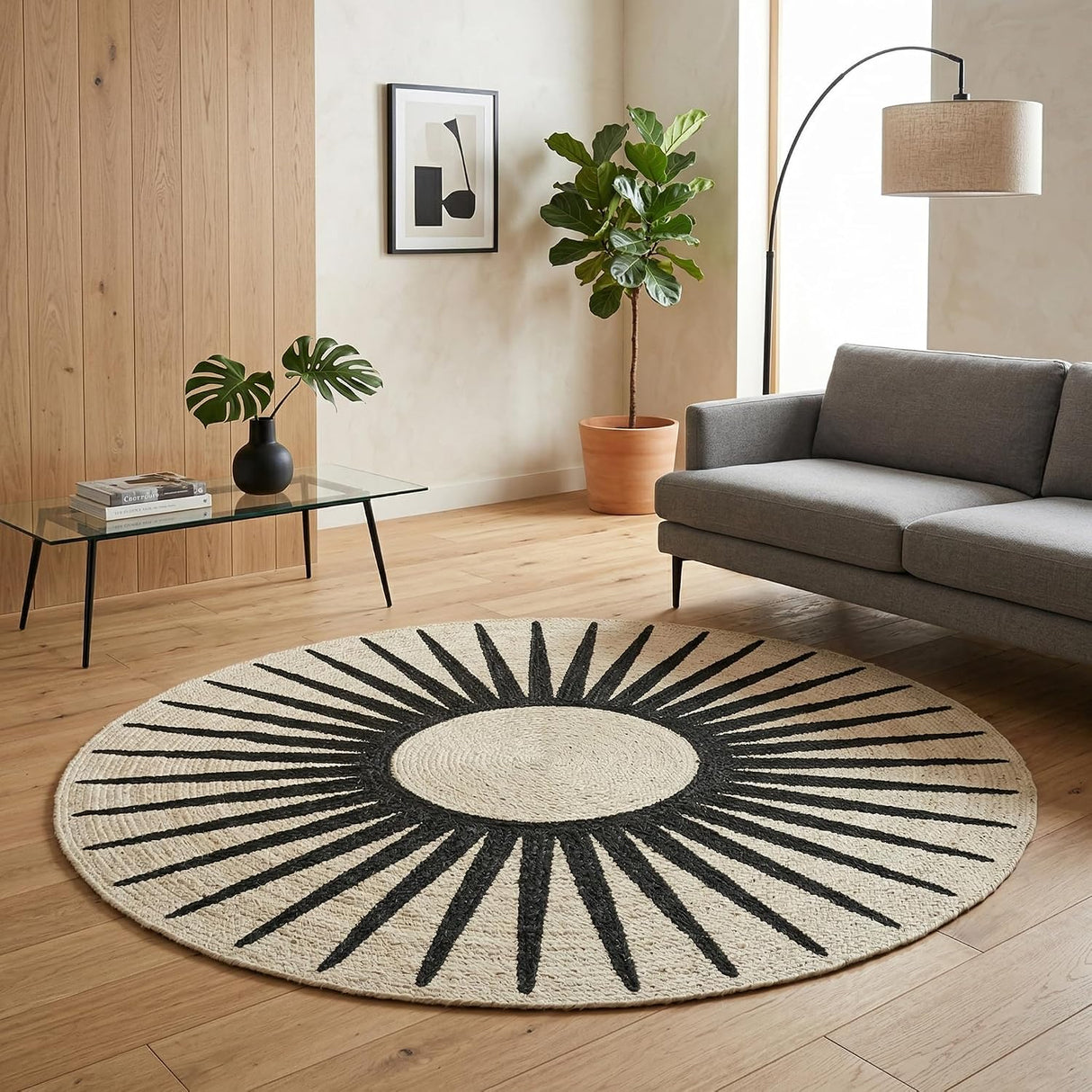 Round Jute Rug – Handwoven Natural Fiber Accent Rug