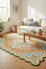 Traditional Hand-Tufted Wool Rug – Vintage Floral Medallion Pattern