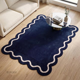 Modern Hand Tufted Wool Rug | Handmade Scalloped Border Carpet
