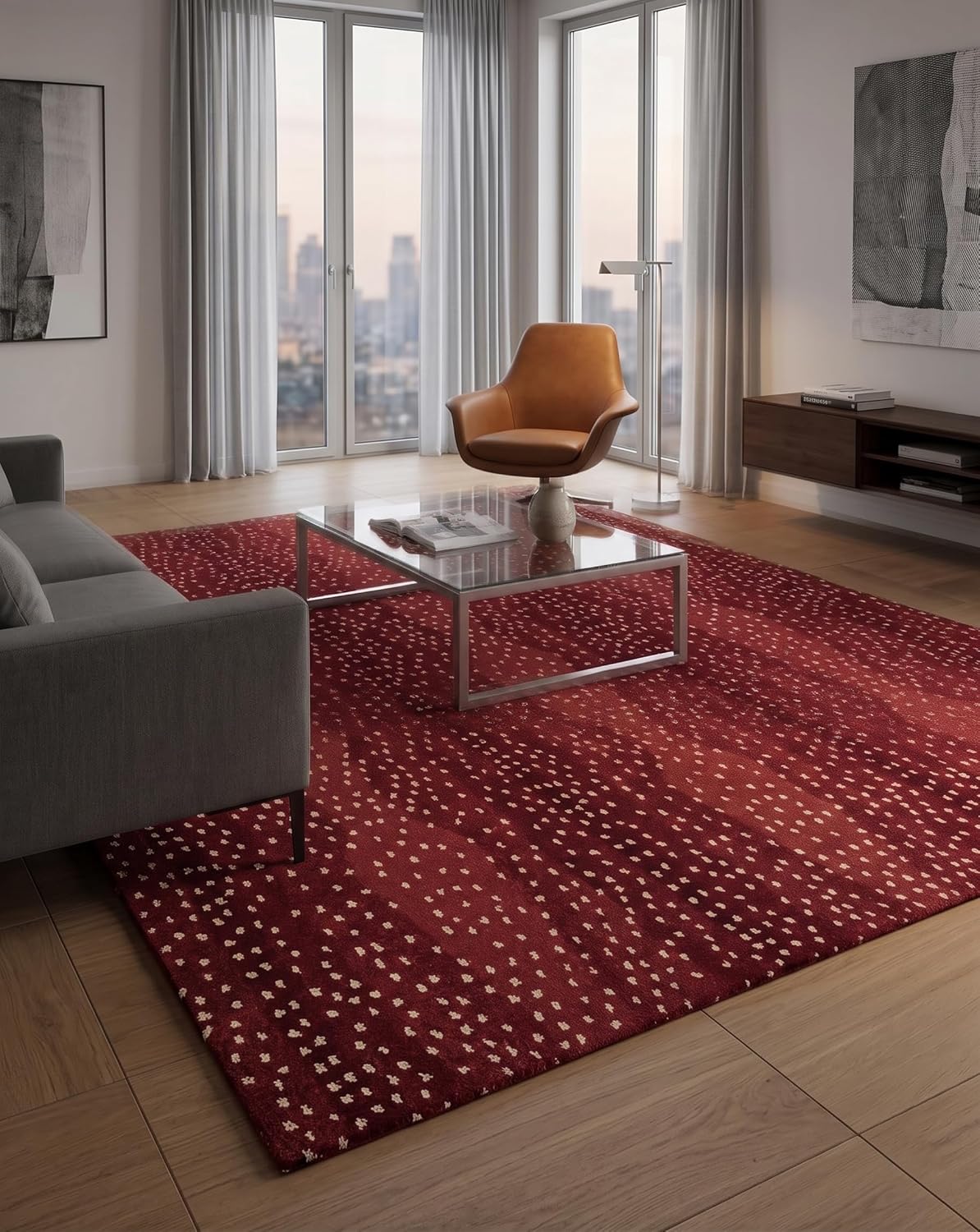 Antelope Cheetah – Contemporary Handmade 100% Wool Area Rug