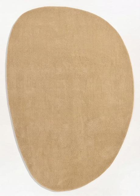 Modern Oval Shape Wool Rug - Irregular Shaped