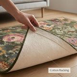 Floral Garden Hand Tufted Wool Area Rug with Botanical Bloom Pattern