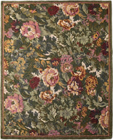 Floral Garden Hand Tufted Wool Area Rug with Botanical Bloom Pattern