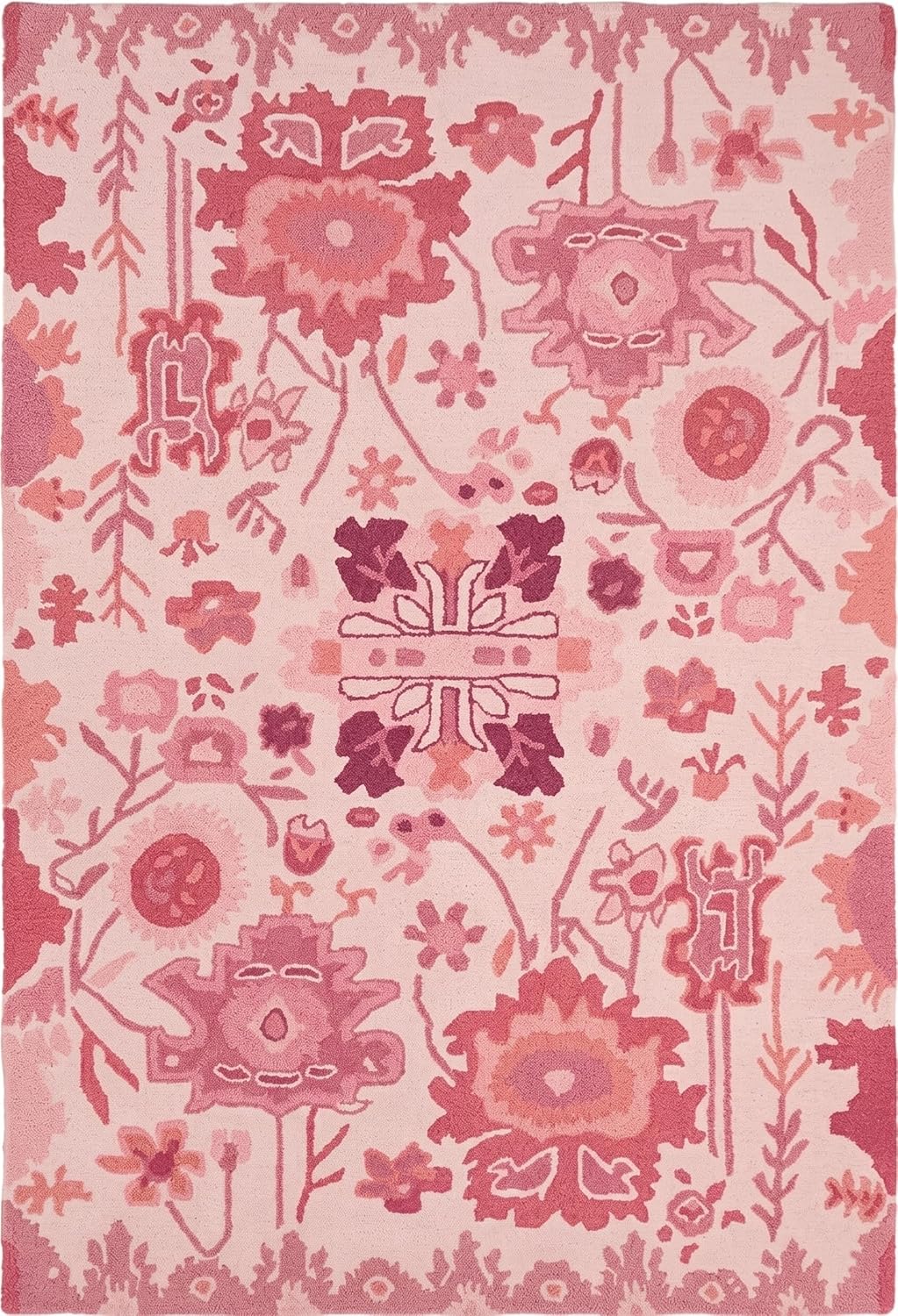 Handmade Oushak Wool Area Rug – Featuring Floral and Botanical Patterns in Soft Tones