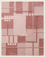 Hand-Tufted Wool Area Rug, Modern Patchwork Geometric Design