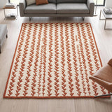 Hand-Tufted Wool Area Rug, Botanical Vine Pattern, Soft Thick Wool Carpet