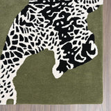 Climbing Jaguar Modern Handmade Wool Area Rug