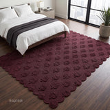 Hand Tufted Wool Rug, Floral Botanical Pattern with Scalloped