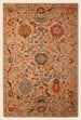 Traditional Sultanabad style beige floral wool area rug 