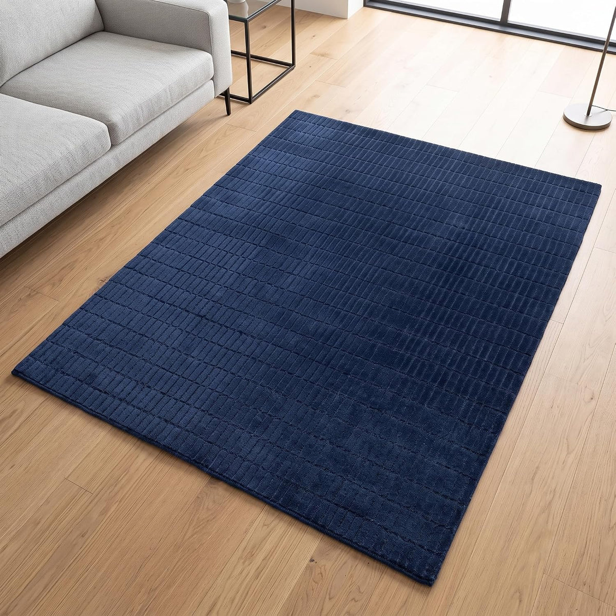 Hand-Tufted 100% Wool Rug – Unique Modern Geometric Grid Pattern