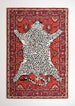 Handmade Leopard Wool Area Rug with Traditional Oushak Motif
