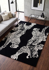 Climbing Jaguar Modern Handmade Wool Area Rug