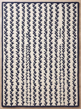 Hand-Tufted Wool Area Rug, Botanical Vine Pattern, Soft Thick Wool Carpet