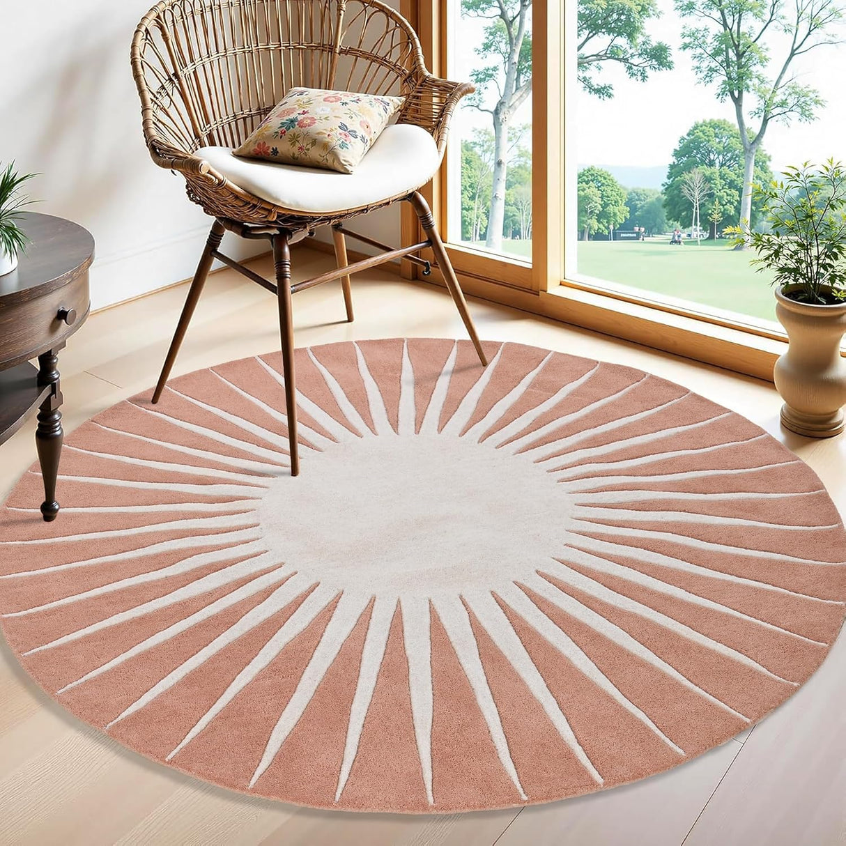 Modern Round Area Rug – Hand-Tufted with 100% New Zealand Wool